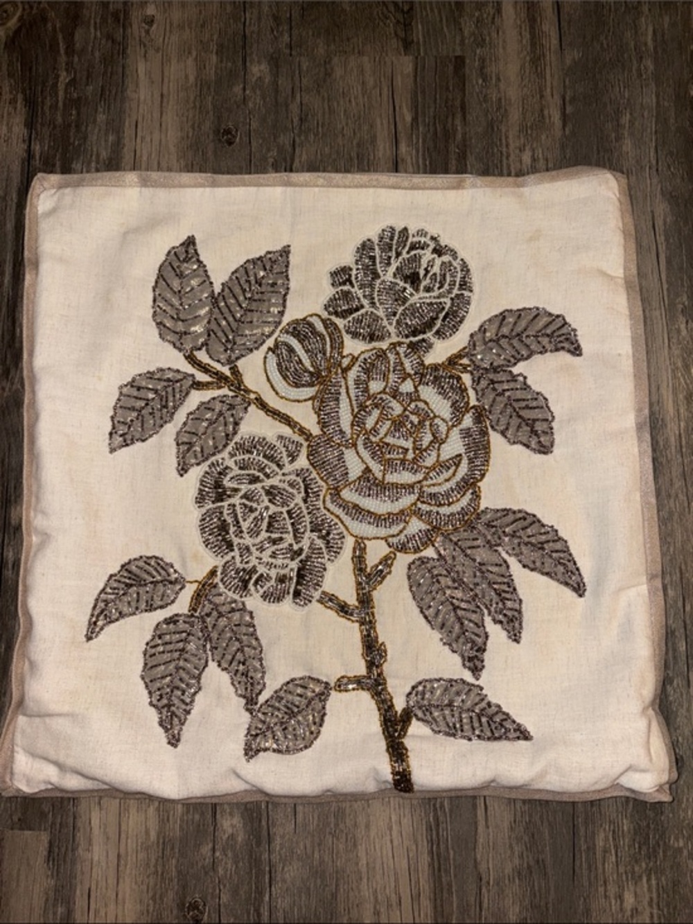Discontinued Pier one beaded throw pillow cover